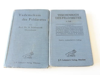 1. Weltkrieg, Vademekum des Feldarztes von 1914 und Taschenbuch des Feldarztes 1915. Beide komplett
