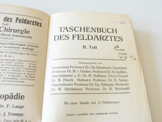 1. Weltkrieg, Vademekum des Feldarztes von 1914 und Taschenbuch des Feldarztes 1915. Beide komplett