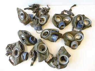 10 Stück Gasmasken Wehrmacht defekt