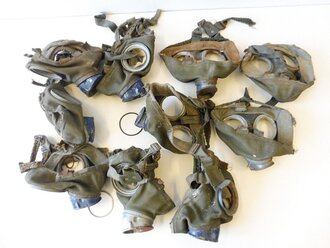 10 Stück Gasmasken Wehrmacht defekt