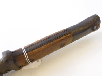 1. Weltkrieg, Seitengewehr M1884/98 mit preußischer Abnahme von 1915, narbiges Stück