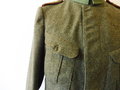 1.Weltkrieg, Feldbluse M15 für einen Offizier im Kgl. Sächs. 8. Feld-Artillerie-Regiment Nr. 78. Ursprünglich ein Kammerstück für Mannschaften datiert 1917. Getragene Feldbluse in sehr gutem Zustand