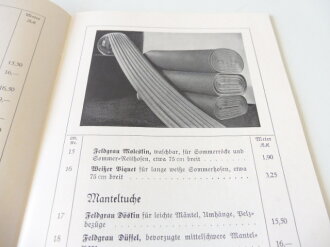 "Heeres Kleiderkasse, Preisliste 1936/37" mit 43 Seiten, alter Nachdruck