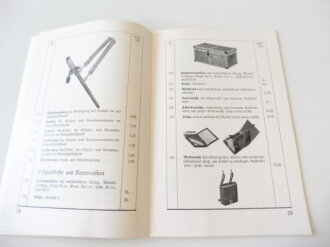 "Heeres Kleiderkasse, Preisliste 1936/37" mit 43 Seiten, alter Nachdruck