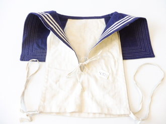 Kriegsmarine Hemdenkragen, so zum blauen Hemd und auf befehl auch zum Arbeitshemd getragen. Getragenes Stück