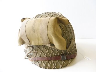 U.S. WWII Airborne helmet, zum Teil aus originalen Teilen...