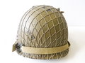 U.S. WWII Airborne helmet, zum Teil aus originalen Teilen zusammengebaut, der Rest REPRO