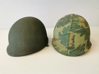 U.S. Vietnam war Airborne helmet, cover is 69 dated, liner maybe later