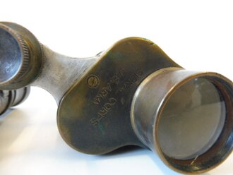 U.S. WWI Signal Corps Bausch & Lomb Binoculars in Case. Clear optics