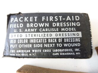 U.S. WWII Packet First Aid Field Brown Dressing, Carlisle...