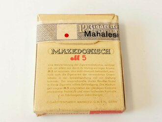 Pack "Mazedonisch M5 " Zigaretten. Ungeöffnet, Steuerbanderole mit Hakenkreuz