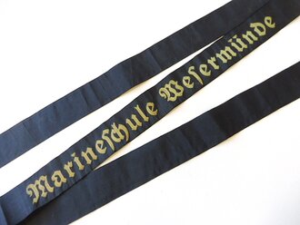 Kriegsmarine Mützenband "Marineschule Wesermünde" 150cm