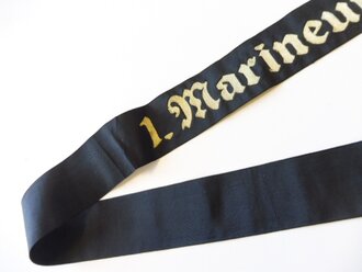 Kriegsmarine Mützenband "1. Marineunteroffizierlehrabteilung 1." 145cm