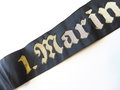 Kriegsmarine Mützenband "1. Marineunteroffizierlehrabteilung 1." 145cm