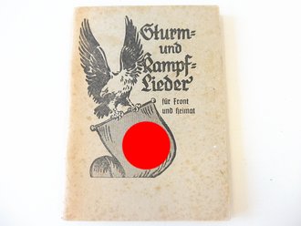 Liederbuch "Sturm- und Kampflieder für Front und Heimat" Kleinformatig, 1941, komplett. Eigentumsvermerk auf