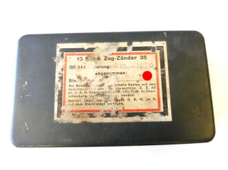 Transportkasten für "15 Stück Zug Zünder 35" datiert 1939