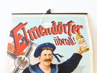 Kaiserreich Plakat "Elmendörfer Steinhäger" Leicht geknickt, Maße  52 x 25cm