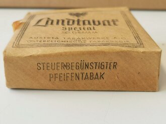 Pack "Regie Landtabak Spezial 50 Gramm" Steuerbanderole mit Hakenkreuz. Ein Stück aus der originalen Umverpackung von 1944