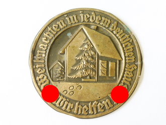 Winterhilfswerk Türplakette Dezember 1933, Metall 67mm