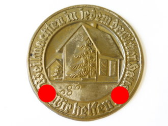 Winterhilfswerk Türplakette Dezember 1933, Metall 67mm