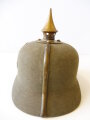 Preußen, Pickelhaube für Mannschaften aus Filz für Angehörige der Infanterieregimenter Nr.1-12 in gutem Zustand