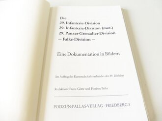 "Die 29.Falke Division 1939-1945, Eine Dokumentation in Bildern" 160 Seiten, im Schutzumschlag. Gebraucht