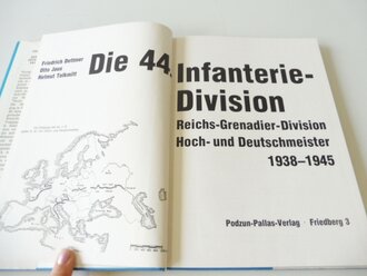 "Die 44.Infanterie Division  Hoch-und Deutschmeister 1939-1945" ca.160 Seiten, im Schutzumschlag. Gebraucht