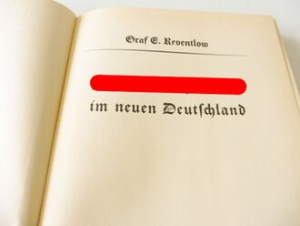 Reventlow " Nationaler Sozialismus in neuen Deutschland" 119 Seiten, sehr guter Zustand