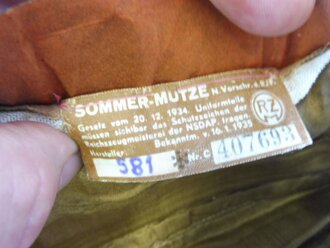 Hitler Jugend Schiffchen " Sommer Mütze" mit RZM Etikett, wohl ungetragenes Stück