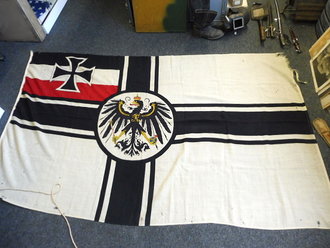 1. Weltkrieg, Reichskriegsflagge 140x240cm, Hersteller Fahnenrichter Köln . Altersspuren