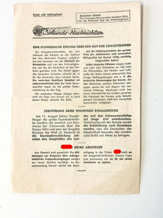 Russisches Flugblatt und Passierschein "Auslands...