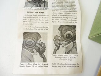 U.S. Army Air Force, Mask, Oxygen, Type A-14 dated 1944 Empty box , only instructions and accessory bag