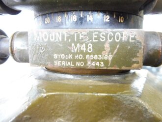 U.S. WWII Telescope, BC M65 with tripod M17. Original paint, Function not checked.