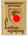 Reichsarbeitsdienst Gau 27 Baden, Leistungsbuch eines Angehörigen der Abteilung 6/274 aus Rheinsheim Baden