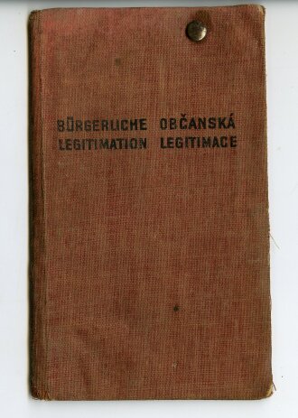 Bürgerliche Legitimation einer Frau aus Prag, ausgestellt 1939