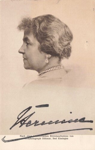 Hermine Wilhelm, Gattin von Kaiser Wilhelm II. - Faksimileunterschrift aus dem Exil im Haus Doorn