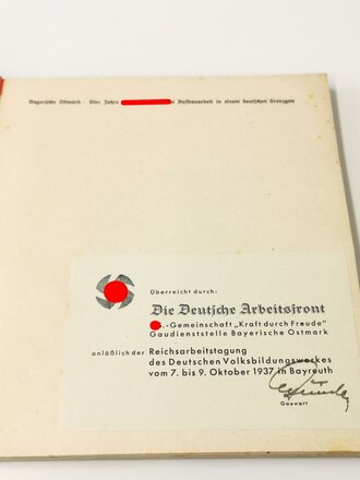 4 Jahre Aufbau an bedrohter Grenze, 160 Seiten, gebraucht, Maße 21 x 22 cm, datiert 1937