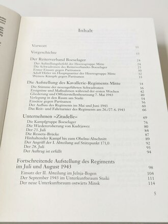 "Die Boeselagerschen Reiter" Das Kavallerie Regiment Mitte, gebraucht, 469 Seiten, etwas über A5