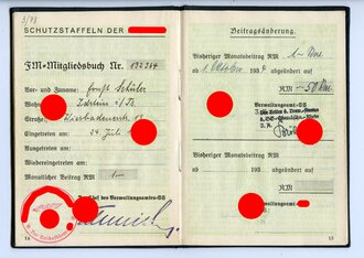 Fördernde Mitglieder der Schutzstaffeln der NSDAP, Mitgliedsbuch von 1933 in gutem Zustand