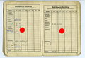 Organisation Todt Dienstbuch eines 1943 in der Normandie eingesetzten Tiefbauarbeiters. Seiten 19-22 fehlen und der Rest löst sich vom Einband