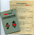 Hitlerjugend Gebiet Wartheland, Beitzzeugnis zum HJ Leistungsabzeichen in Silber, Leistungsbuch und Leistungskarte eines Jungen aus Litzmannstadt