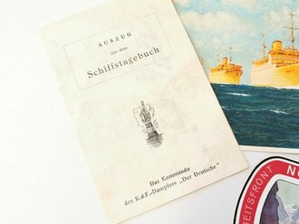 NSG " Kraft durch Freude" 141. Reise mit Dampfer " Der Deutsche" 1939, kleines Konvolut eines Reisenden