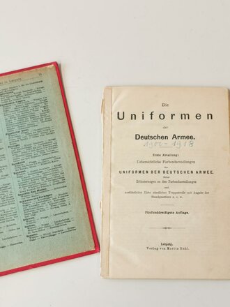 Die Deutsche Armee, Abbildungen und Farbentafeln über die Uniformierung,Verlag Moritz Ruhl,  etwas unter A5, leicht defekt