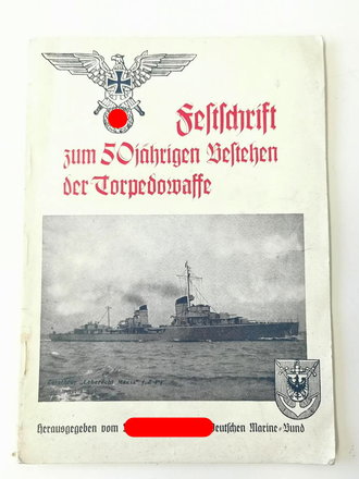 Festschrift zum 50-jährigen Bestehen der Torpedowaffe, A5, 52 Seiten