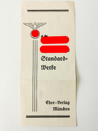 Werbeblatt "Nationalsozialistische Standardwerke", 9 x 20 cm zusammengeklappt