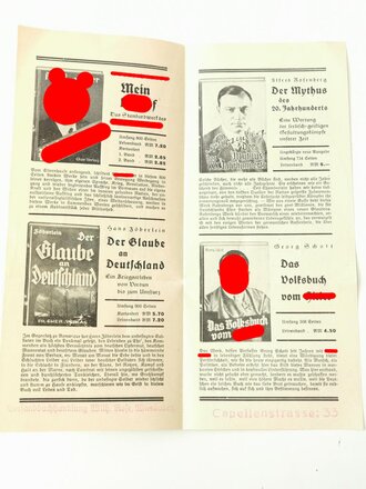 Werbeblatt "Nationalsozialistische Standardwerke", 9 x 20 cm zusammengeklappt