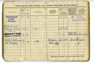 Soldbuch Waffen SS, ausgestellt am 7.August 1944 beim SS Pz.Grenadier Ausb. u. Ers. Batl. 1, später 12.SS. Pz. Div. Hitlerjugend, eingetragenes "Nahkampfmesser" und 4 Nahkampftage. Dazu Identy Document vom POW Camp 246 und Entlassungspapiere