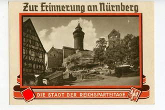 III. Reich - Propaganda-Postkarte " Die Stadt der Reichsparteitage Nürnberg 1935 ", gelaufen