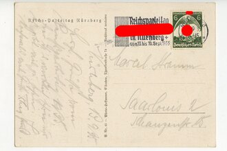 III. Reich - farbige Propaganda-Postkarte  " Reichsparteitag Nürnberg 1935  ", gelaufen