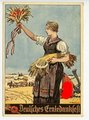 III. Reich - farbige Propaganda-Postkarte  " Deutsches Erntedankfest" gelaufen